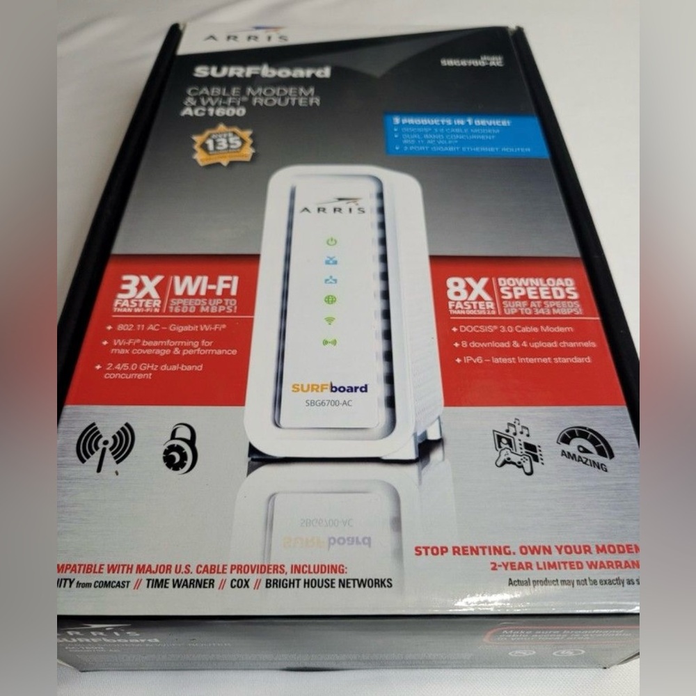 ARRIS SURFboard Cable Modem & Wi-Fi Router - Picture 3 of 10